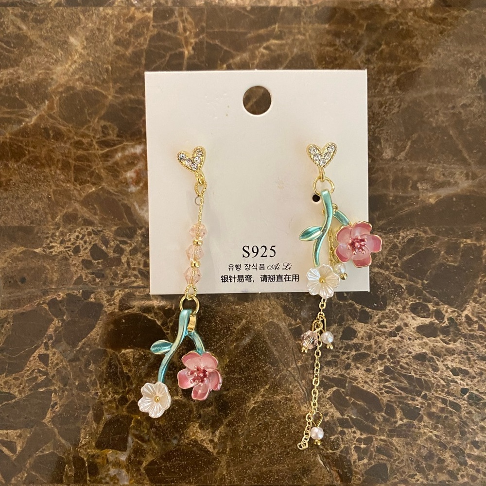 Long Flower Earrings